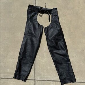 Men's Black Leather Chaps